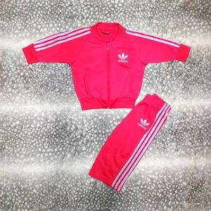 Adidas Originals pink tracksuit